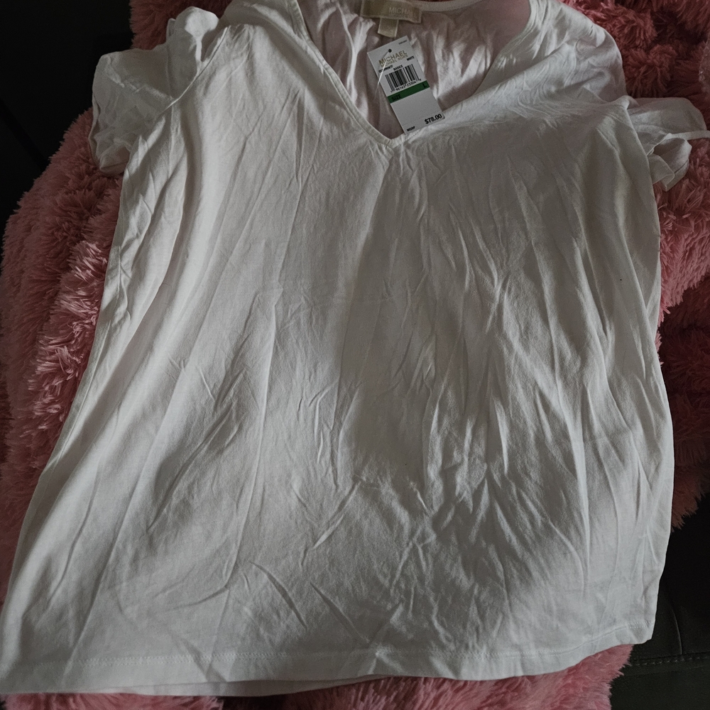 Michael Kors White V-Neck T-Shirt